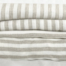 Load image into Gallery viewer, Sandy Beach Stripe Linen Fitted Sheet

