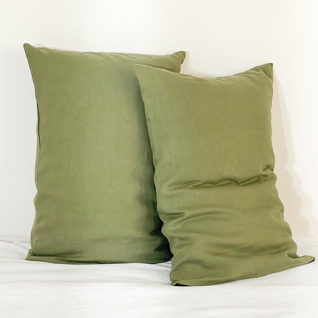 Moss Linen Pillowcases Pair